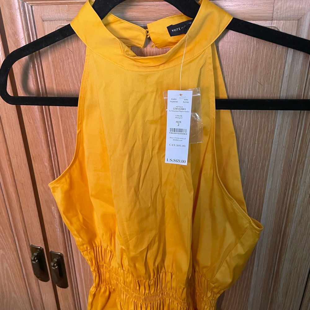 White House Black Market Yellow Blouse